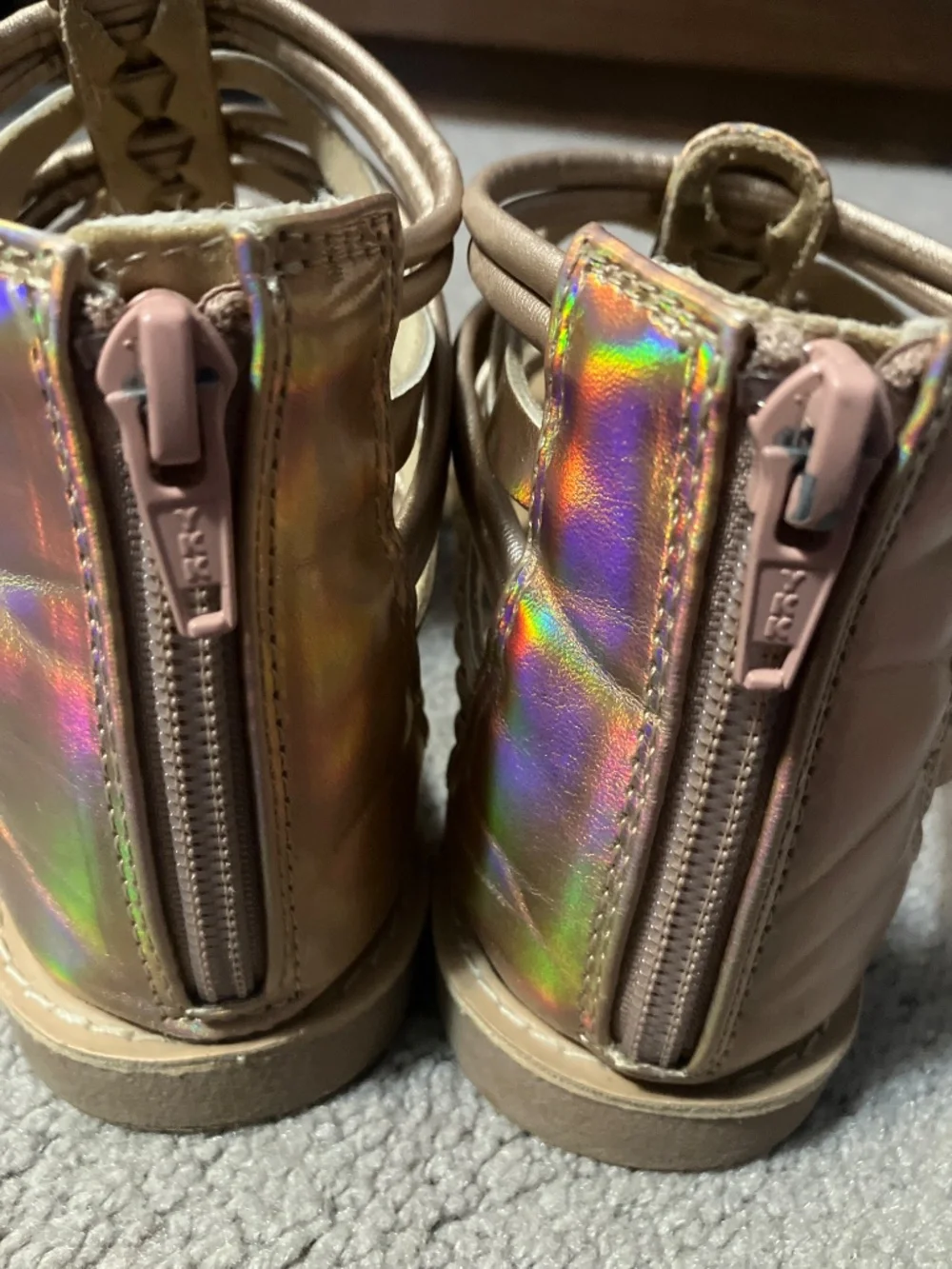 Holographic Rose Gold Sandals